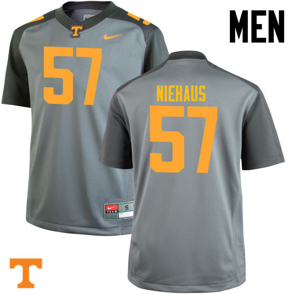 Men #57 Nathan Niehaus Tennessee Volunteers College Football Jerseys-Gray - Click Image to Close